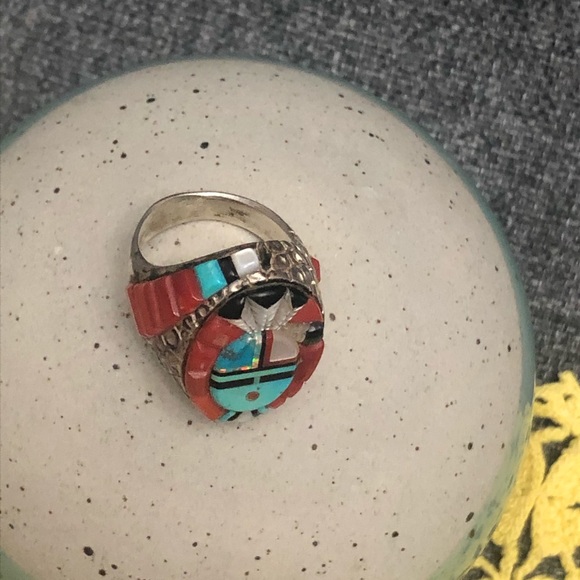 SOLD Vintage unique Navajo Turquoise Ring - Picture 6 of 10